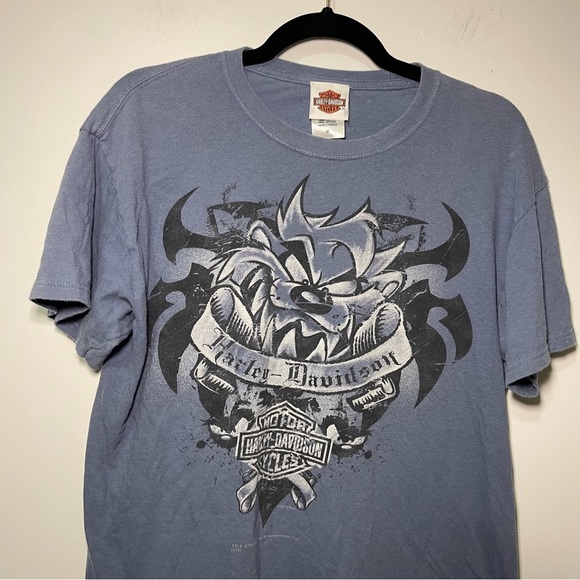 Harley-Davidson x Looney Tunes Men’s vintage Blue Biker Graphic T-Shirt Size M - Picture 2 of 8